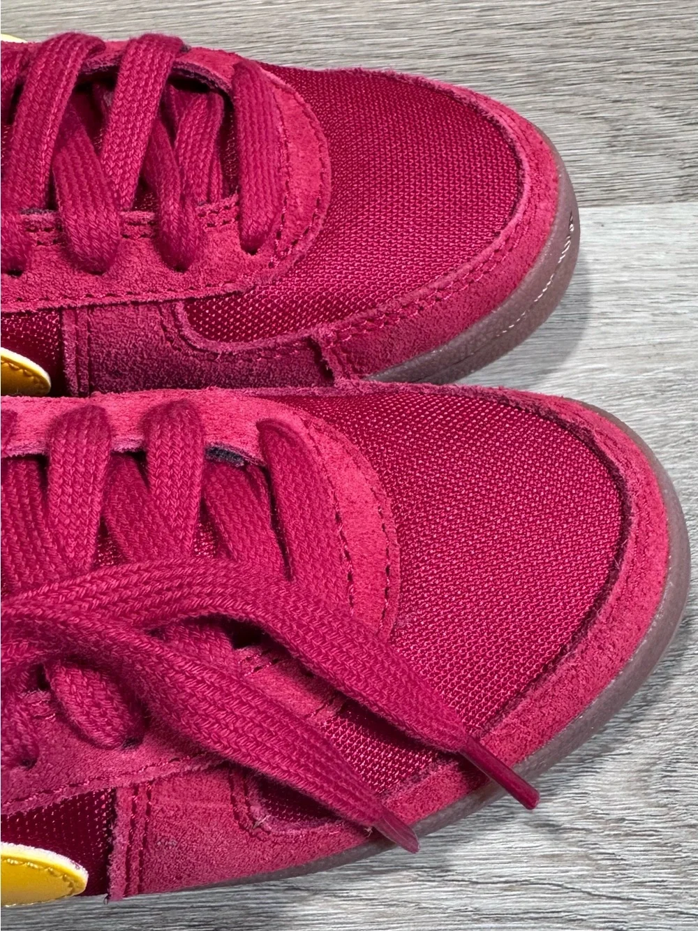 Nike kids Red/Maroon & Yellow Low-Top Sneakers 1Y